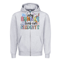 Heather Grey every bunny loves our residents Zipper Hoodie - MaliasSmallBusiness