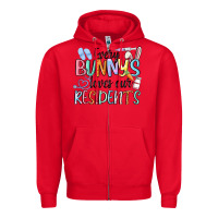 Red every bunny loves our residents Zipper Hoodie - MaliasSmallBusiness
