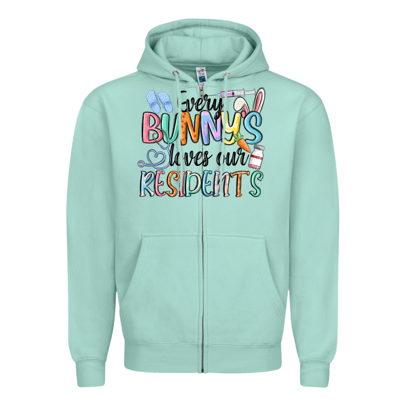 Every Bunny Loves Our Residents Zipper Hoodie by MaliasSmallBusiness | Teevron