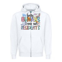 White every bunny loves our residents Zipper Hoodie - MaliasSmallBusiness