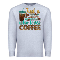Heather Grey just a girl who loves coffee Premium Sweatshirt - BundleAndBundleShop