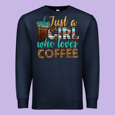 Just A Girl Who Loves Coffee Premium Sweatshirt Designed By Bundleandbundleshop