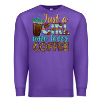 Purple just a girl who loves coffee Premium Sweatshirt - BundleAndBundleShop