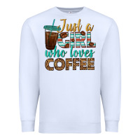 White just a girl who loves coffee Premium Sweatshirt - BundleAndBundleShop