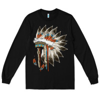 Black indian headress Long Sleeve Tee - AdoDesignShop
