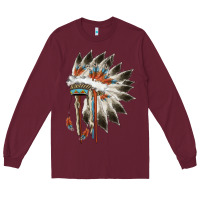 Burgundy indian headress Long Sleeve Tee - AdoDesignShop