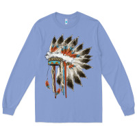 Colony Blue indian headress Long Sleeve Tee - AdoDesignShop