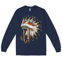 Navy indian headress Long Sleeve Tee - AdoDesignShop