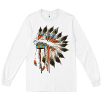 White indian headress Long Sleeve Tee - AdoDesignShop