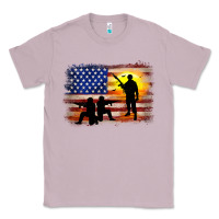 Lilac american flag soldier sunset Classic Tee - JahusDesignShop