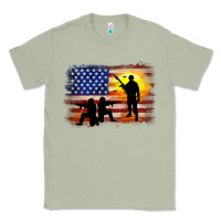 Matcha american flag soldier sunset Classic Tee - JahusDesignShop