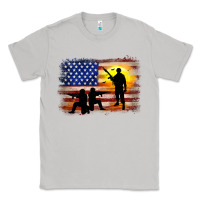 Moon Dust american flag soldier sunset Classic Tee - JahusDesignShop