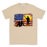 Mushroom american flag soldier sunset Classic Tee - JahusDesignShop