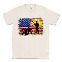 Natural american flag soldier sunset Classic Tee - JahusDesignShop