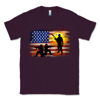 Plum american flag soldier sunset Classic Tee - JahusDesignShop