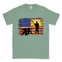 Sage american flag soldier sunset Classic Tee - JahusDesignShop