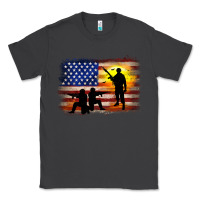 Smoke american flag soldier sunset Classic Tee - JahusDesignShop