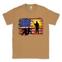 Toasted Coconut american flag soldier sunset Classic Tee - JahusDesignShop