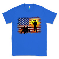 True Royal american flag soldier sunset Classic Tee - JahusDesignShop