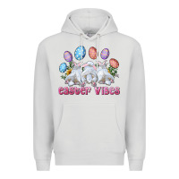 Easter Vibes With Bunny And Eggs Premium Hoodie | Teevron