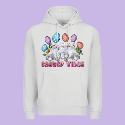 Easter Vibes With Bunny And Eggs Premium Hoodie Designed By Ranaportraitstore