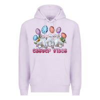 Lilac Easter Vibes with Bunny and Eggs Premium Hoodie - RanaPortraitStore