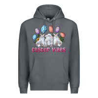 Rock Easter Vibes with Bunny and Eggs Premium Hoodie - RanaPortraitStore