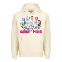 Sandshell Easter Vibes with Bunny and Eggs Premium Hoodie - RanaPortraitStore