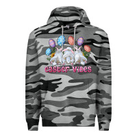 Slate Camo Easter Vibes with Bunny and Eggs Premium Hoodie - RanaPortraitStore
