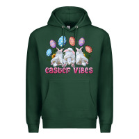 Sports Green Easter Vibes with Bunny and Eggs Premium Hoodie - RanaPortraitStore