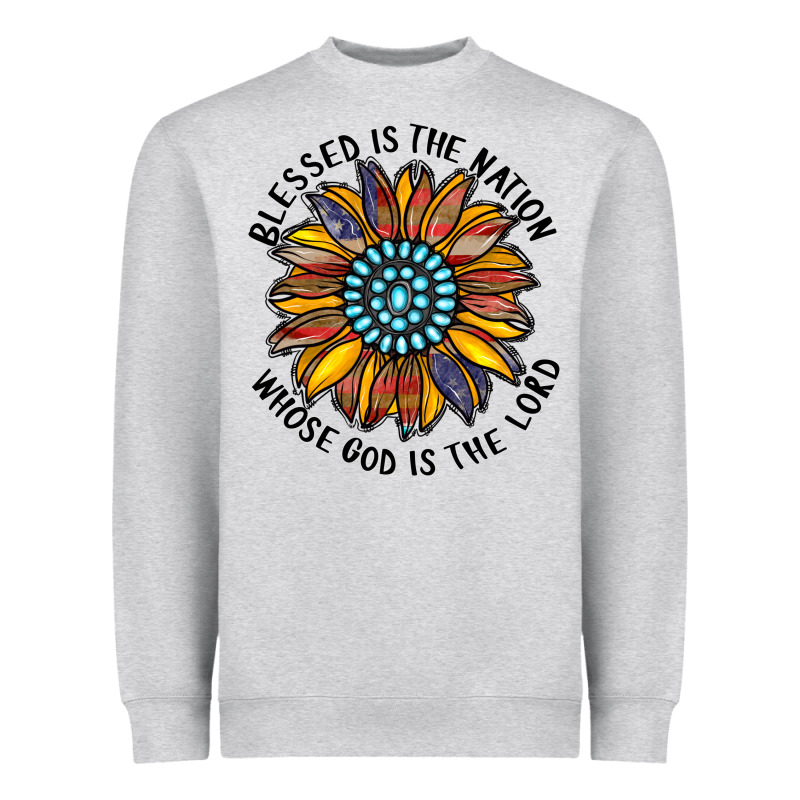 Blessed Is The Nation Whose God Is The Lord Heavyweight Sweatshirt by CowhideDigitalArt | Teevron