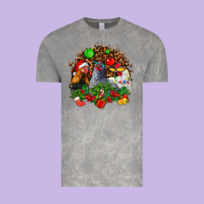 Christmas Party And Chickens Vintage Tee Designed By Adodesignshop