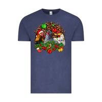 Vintage Denim Christmas party and chickens Vintage Tee - AdoDesignShop