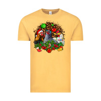 Vintage Mustard Christmas party and chickens Vintage Tee - AdoDesignShop