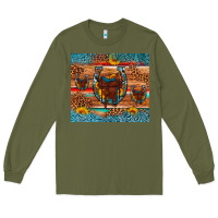 Army Green saddle horseshoe leopard sunflower Long Sleeve Tee - Artiststas