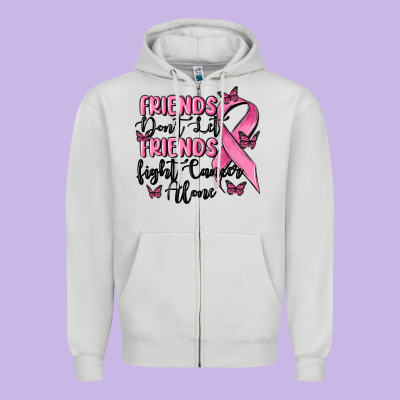 Friends Dont Let Friends Fight Cancer Alone Zipper Hoodie Designed By Maliassmallbusiness