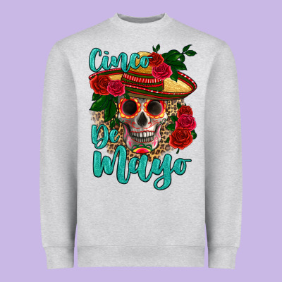 Cinco De Mayo Skull Heavyweight Sweatshirt Designed By Hra Design Shop