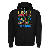 Black dont speak much because im brilliant Zipper Hoodie - MaliasSmallBusiness
