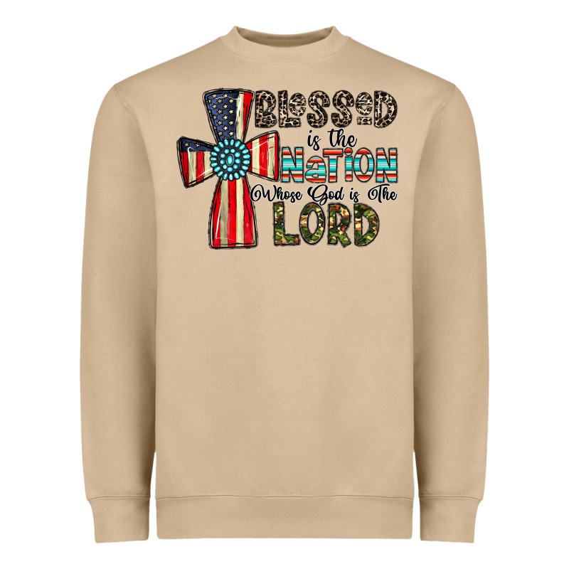 Blessed İs The Nation Whose God Is The Lord Heavyweight Sweatshirt by CowhideDigitalArt | Teevron