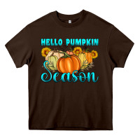 Chocolate Brown hello pumpkin season Heavy Core Tee - Artiststas