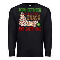 Black torn between lookin' like a snack and eatin' one bbs Premium Sweatshirt - BundleAndBundleShop