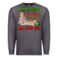 Charcoal Heather torn between lookin' like a snack and eatin' one bbs Premium Sweatshirt - BundleAndBundleShop