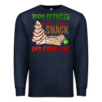 Navy torn between lookin' like a snack and eatin' one bbs Premium Sweatshirt - BundleAndBundleShop