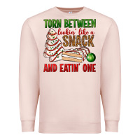 Pale Pink torn between lookin' like a snack and eatin' one bbs Premium Sweatshirt - BundleAndBundleShop
