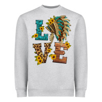 Heather Grey love indian headdress Heavyweight Sweatshirt - HRA Design Shop