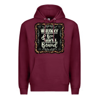 Burgundy whiskey bent hell bound black Premium Hoodie - AdoDesignShop