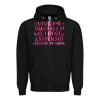 Black overcome through courage strength  malia Zipper Hoodie - MaliasSmallBusiness