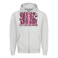 Dove Grey overcome through courage strength  malia Zipper Hoodie - MaliasSmallBusiness