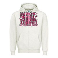 Oatmeal Heather overcome through courage strength  malia Zipper Hoodie - MaliasSmallBusiness