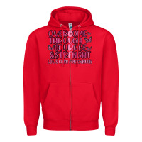 Red overcome through courage strength  malia Zipper Hoodie - MaliasSmallBusiness